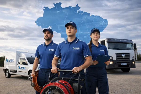 Equipe profissional de desentupimento em Criciúma